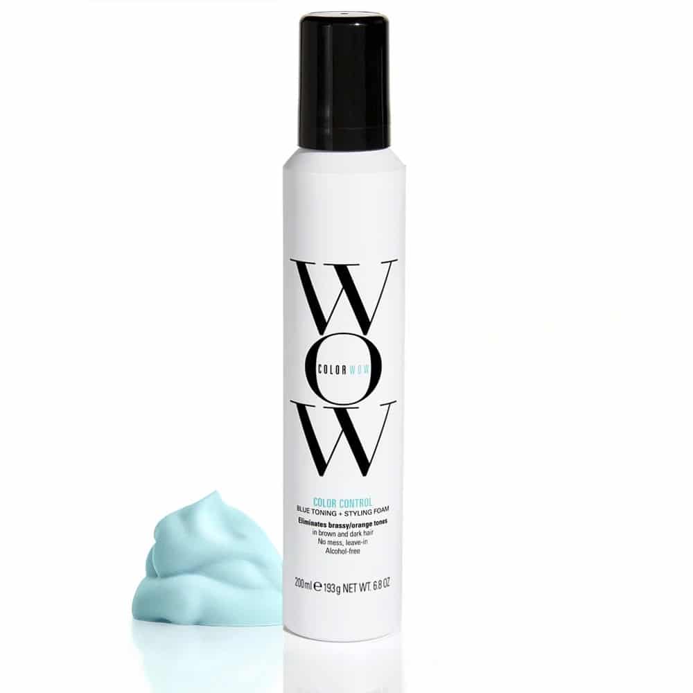 Color Wow Color Control Mousse Blue Toning & Styling Foam kabuki hair